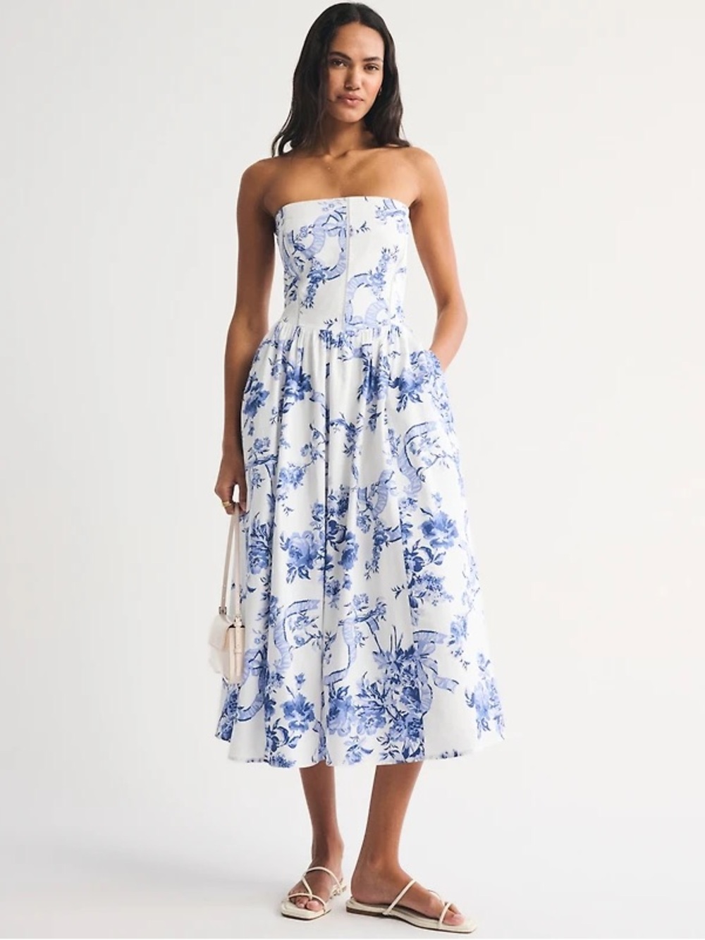Abercrombie & Fitch Bra-Free Dipped-Waist Midi Dress size xsmall p